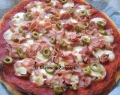Hot Salame & Mushroom and Ham & Olive Pizza's