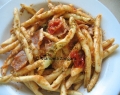 Strozzapreti with Speck and Pistachio Pesto