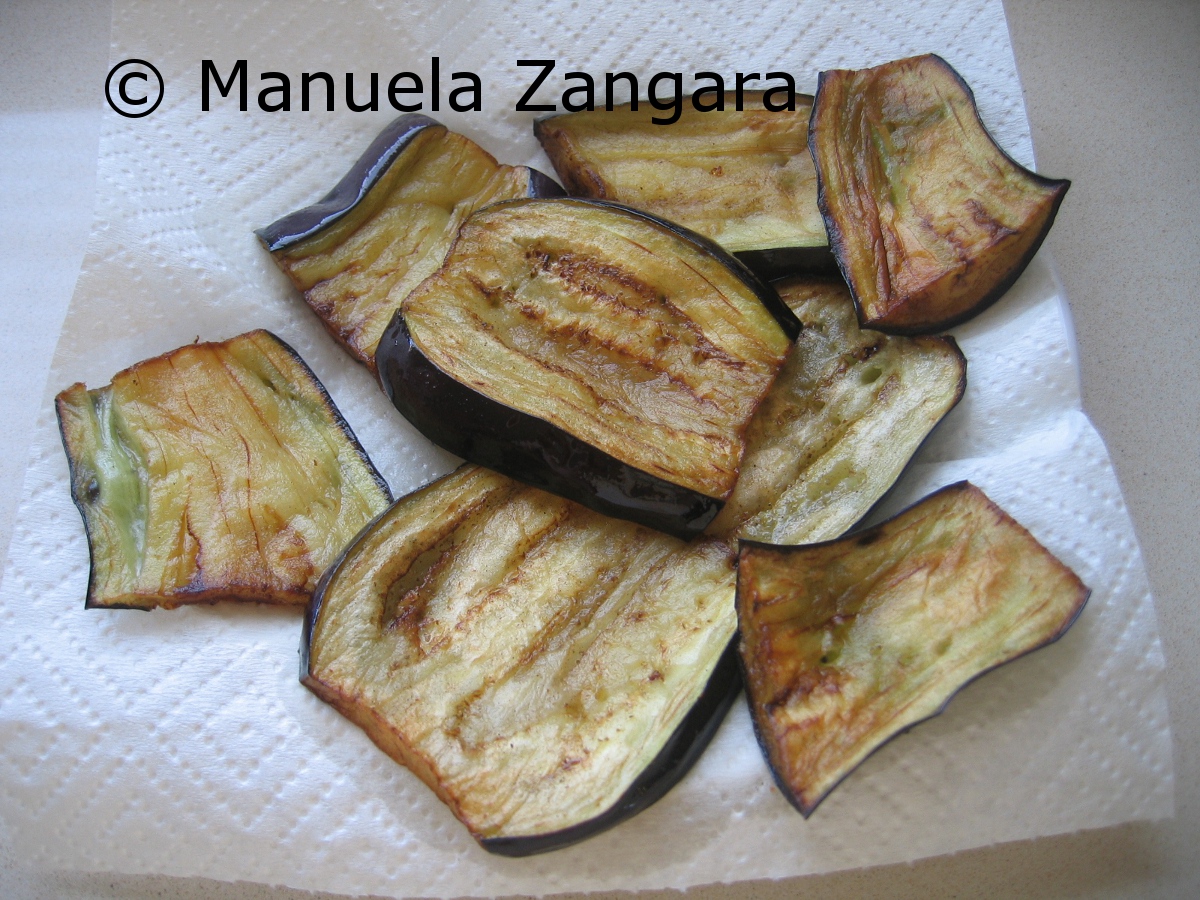 Fried eggplant slices
