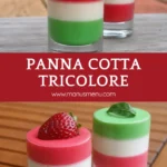Italian layered panna cotta with strawberry and mint toppings.