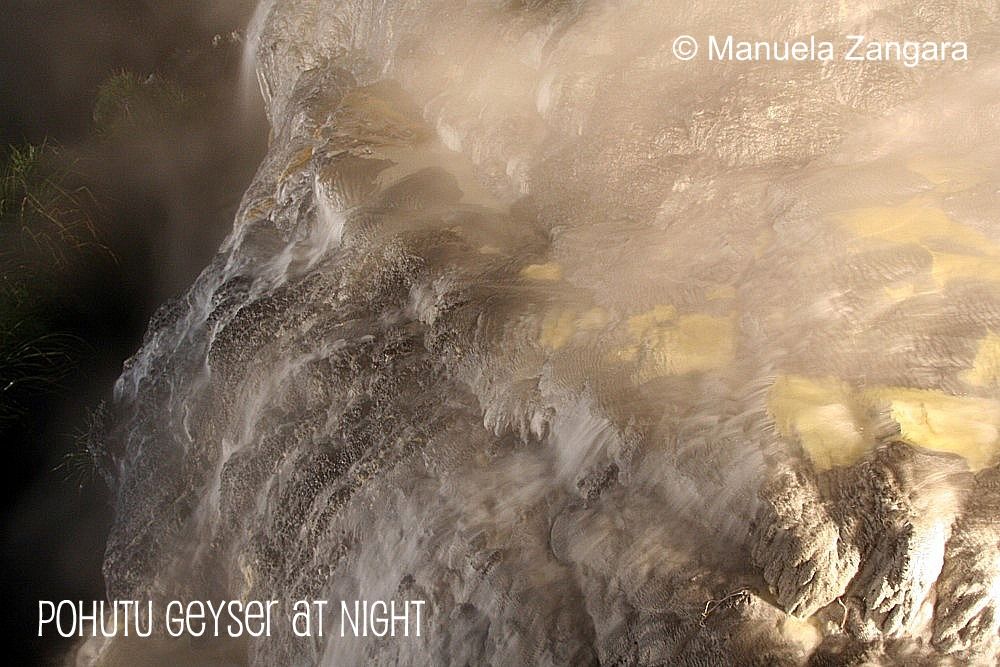 Pohutu Geyser at night