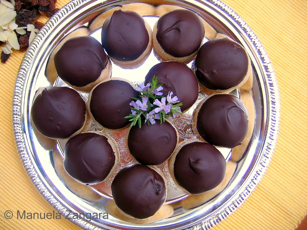 Chocolate Covered Marzipan Rum Balls