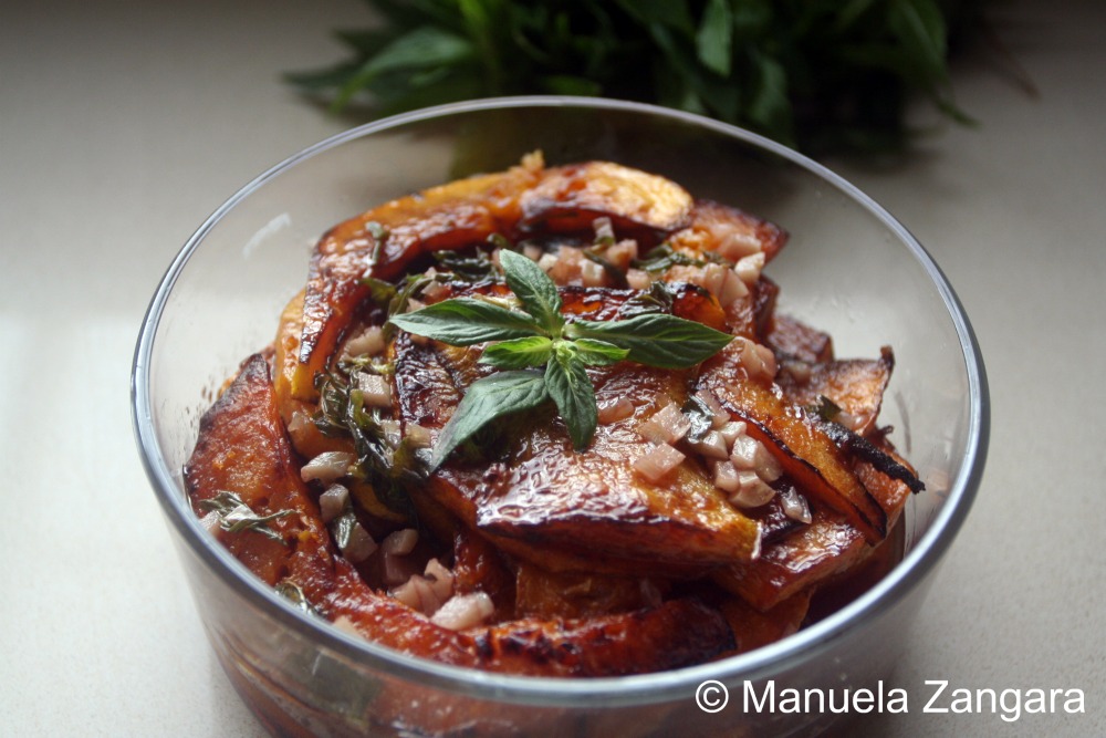 Sweet and Sour Pumpkin With Garlic and Mint