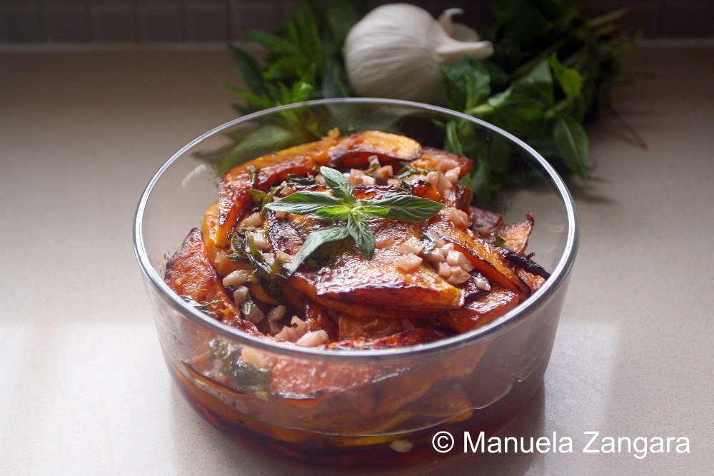 Sweet and Sour Pumpkin With Garlic and Mint