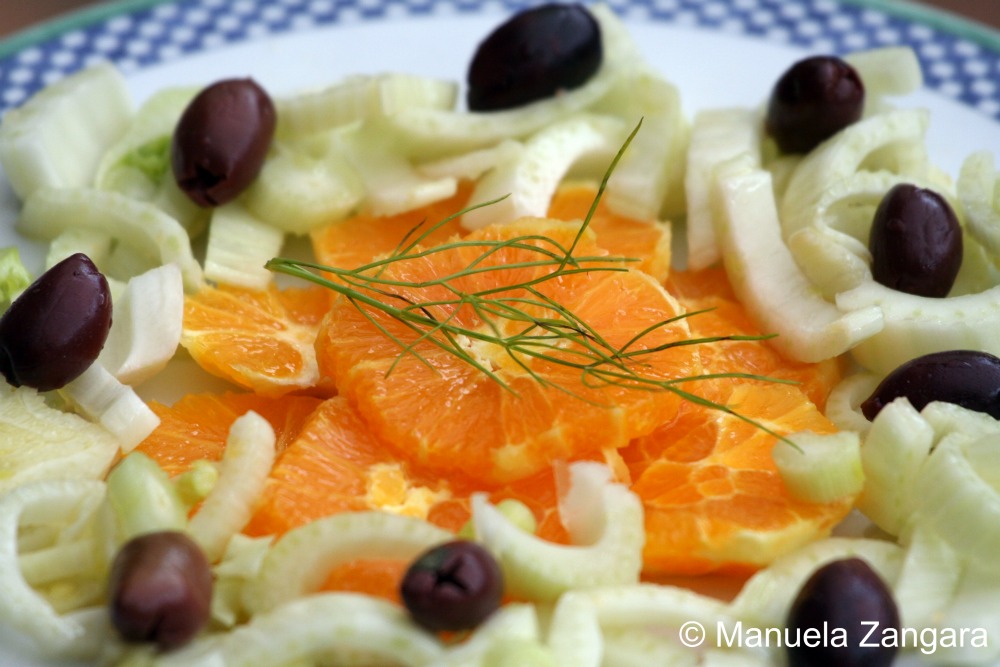 Orange, fennel and black olive salad