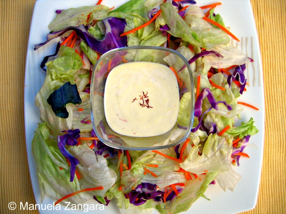 Mixed Salad with Yoghurt and Saffron Dressing