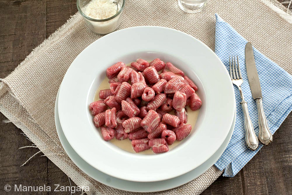 Beetroot and Ricotta Gnocchi with Gorgonzola