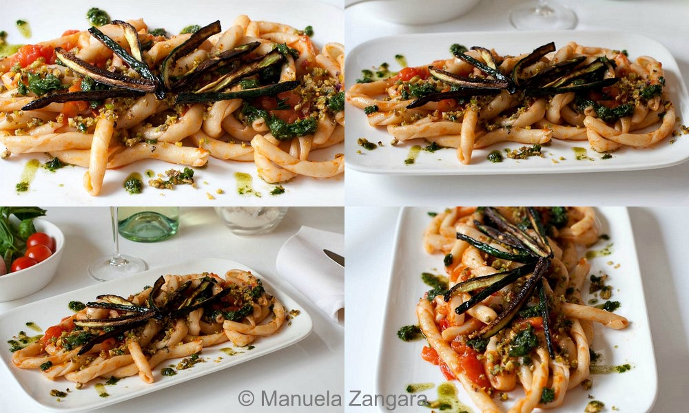 Busiati with Herbs, Pistachio pesto and crunchy Zucchini