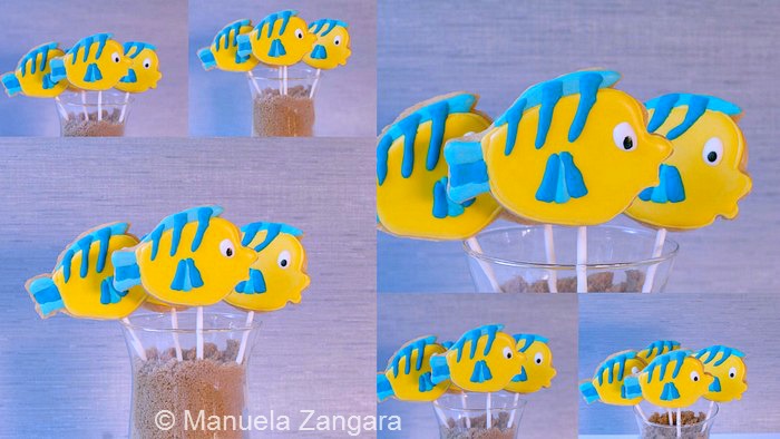 Flounder Shortbread Cookie Pops