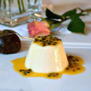 Vanilla Panna Cotta with Passion Fruit Coulis