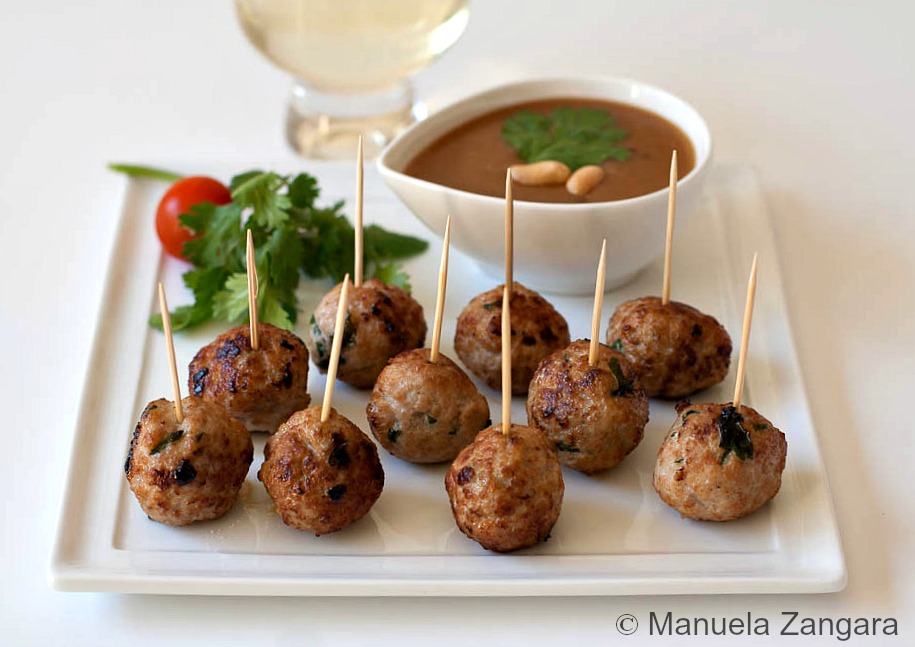 Pork Meatballs with Peanut Sauce