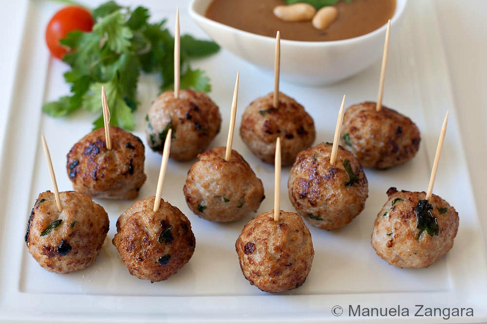 Pork Meatballs with Peanut Sauce