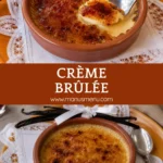 Crème brûlée with a crisp caramelised sugar topping served in a ramekin.