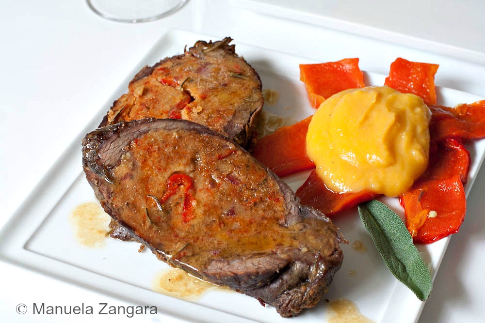 Capsicum stuffed Flank Steak