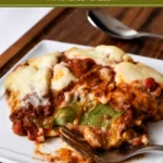 Warm baked lasagne served with creamy melted cheese and rich meat sauce.