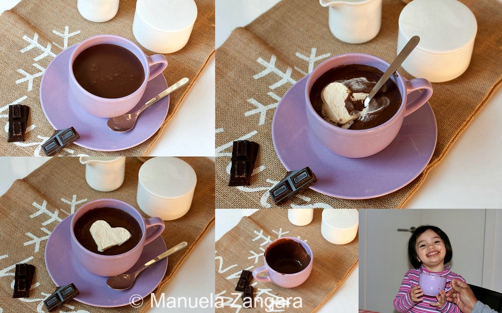 Italian style Hot Chocolate with Whipped Cream