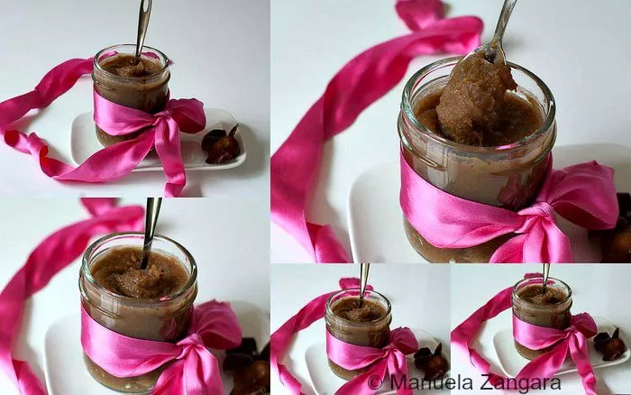 Chestnut and Vanilla Cream Collage showing Crème de Marrons Vanillée in a jar, a sweet chestnut cream recipe perfect as a dessert spread.