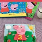 Finished Peppa Pig birthday cake covered in fondant.