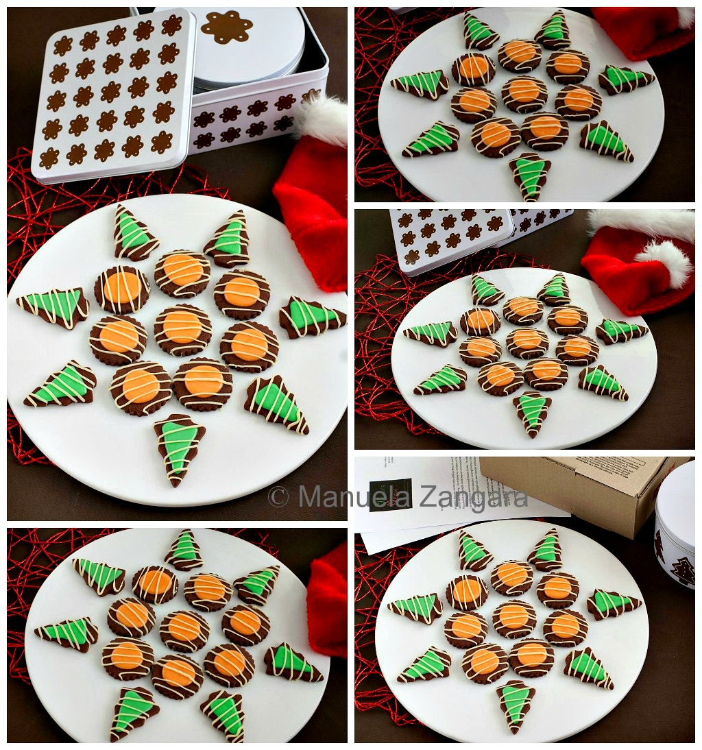 Chocolate Cookies with Orange and Mint Glazes