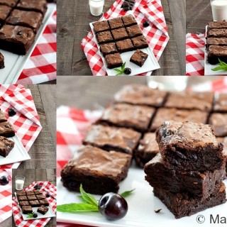 Roasted Cherry Brownies