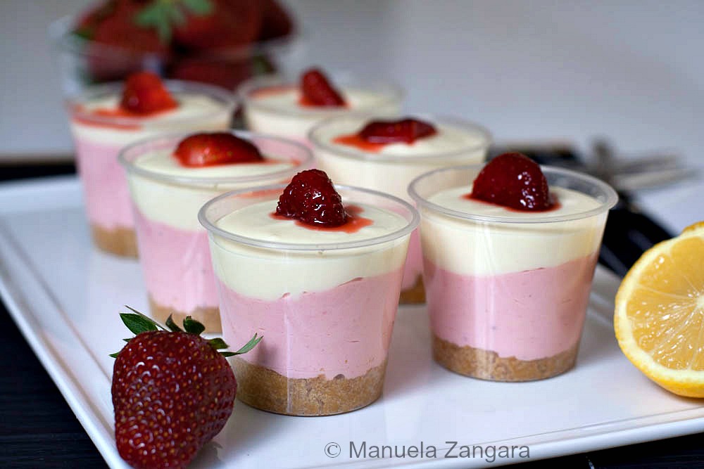 Strawberry and Lemon Cheesecake in a glass