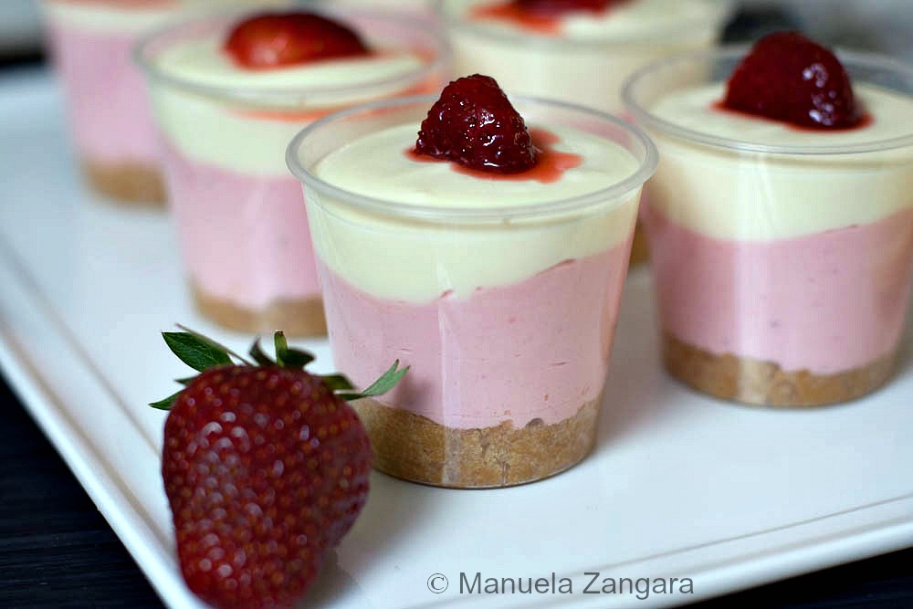 Strawberry and Lemon Cheesecake in a glass