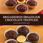 Homemade chocolate truffles coated in sprinkles and served in paper cups.