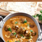 Cooked lamb koftas in rich curry sauce.