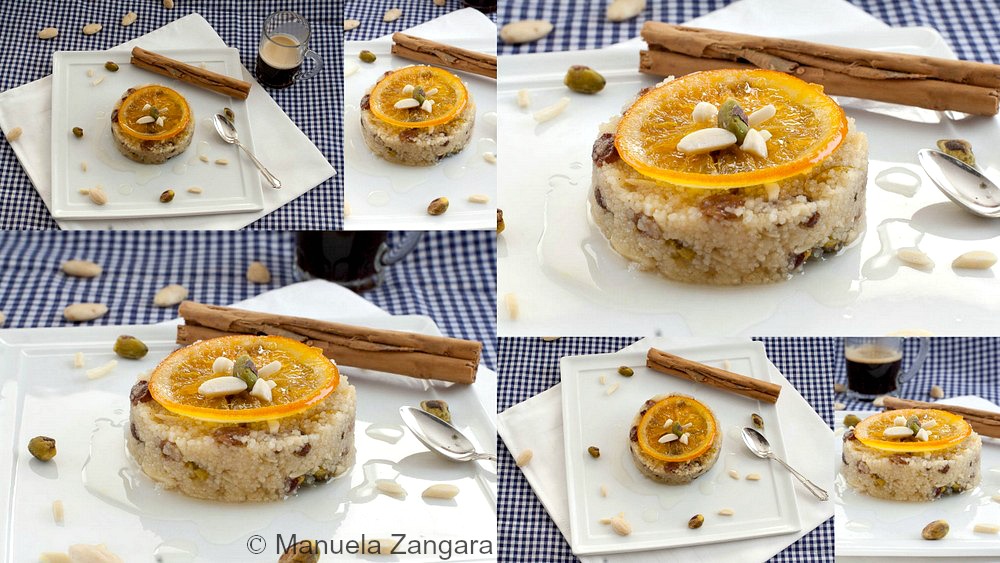 Couscous Pudding with Candied Oranges 
