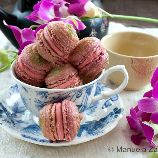 Orchid and Matcha Macarons