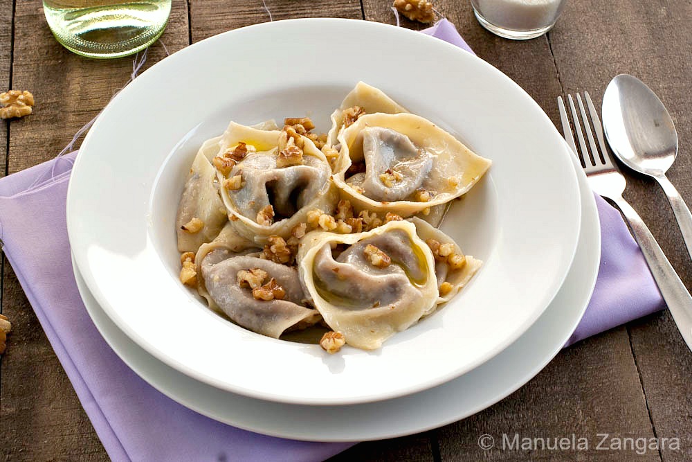 Radicchio and Gorgonzola Tortelloni with Butter and Walnuts