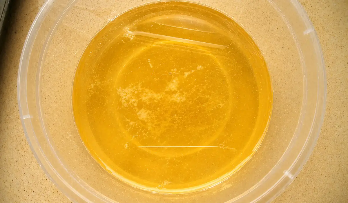 Chicken wings with tequila marinade ingredients mixed with lime and citrus in a bowl.