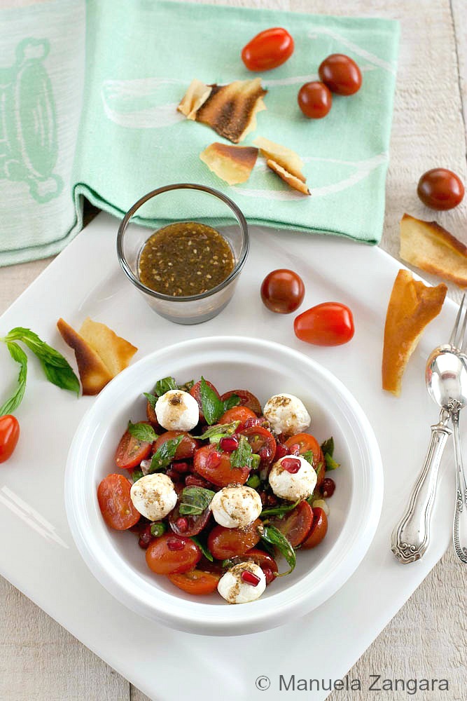 Tomato and Labneh Salad with Pomegranate Dressing