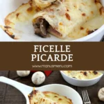 Baked Ficelle Picarde in white dishes with golden tops.