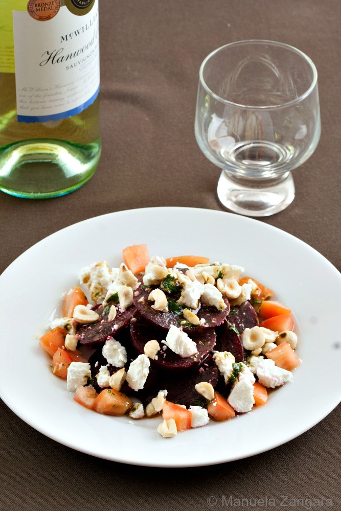 Beet and Goat’s Cheese Salad with Mint Balsamic Vinaigrette
