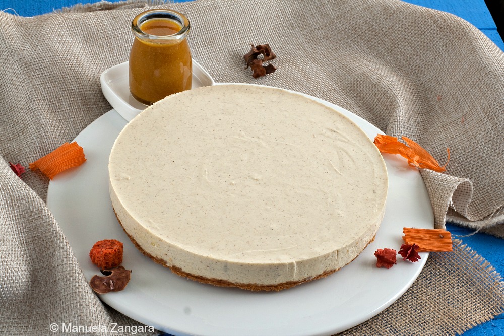 Chai Cheesecake with Pumpkin Butterscotch Sauce