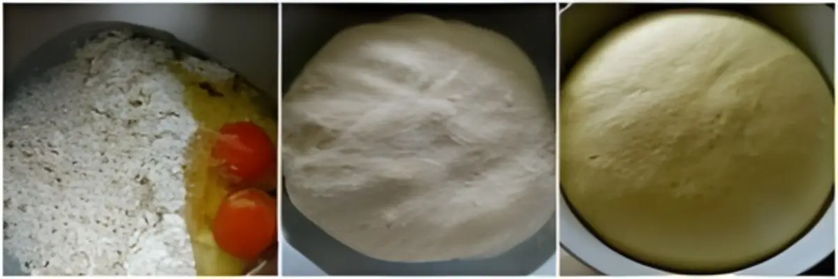Mixing and proofing bread dough in a stand mixer bowl.