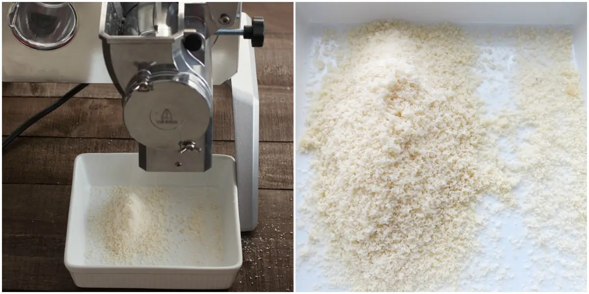 Freshly grated Parmigiano Reggiano made with the Toollio grater.