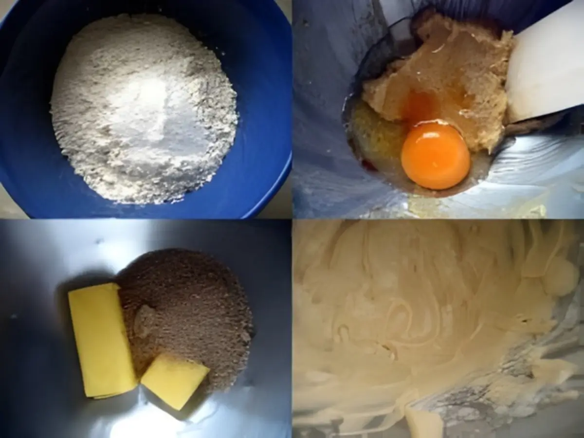 Vanilla cupcake ingredients being mixed in a bowl.