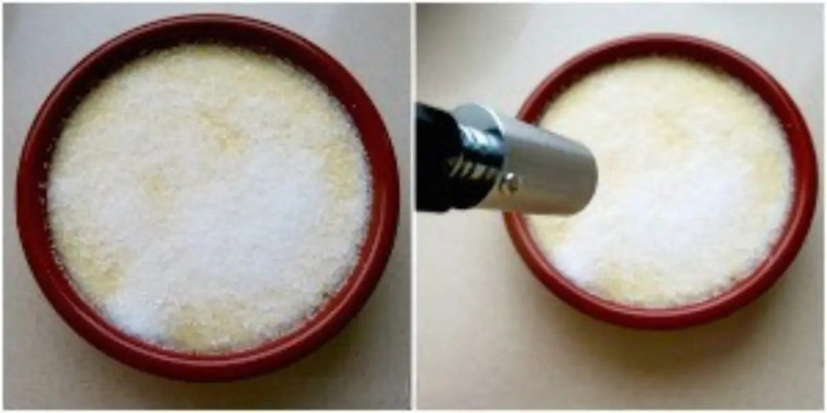 Crema catalana with evenly brûléed sugar crust.