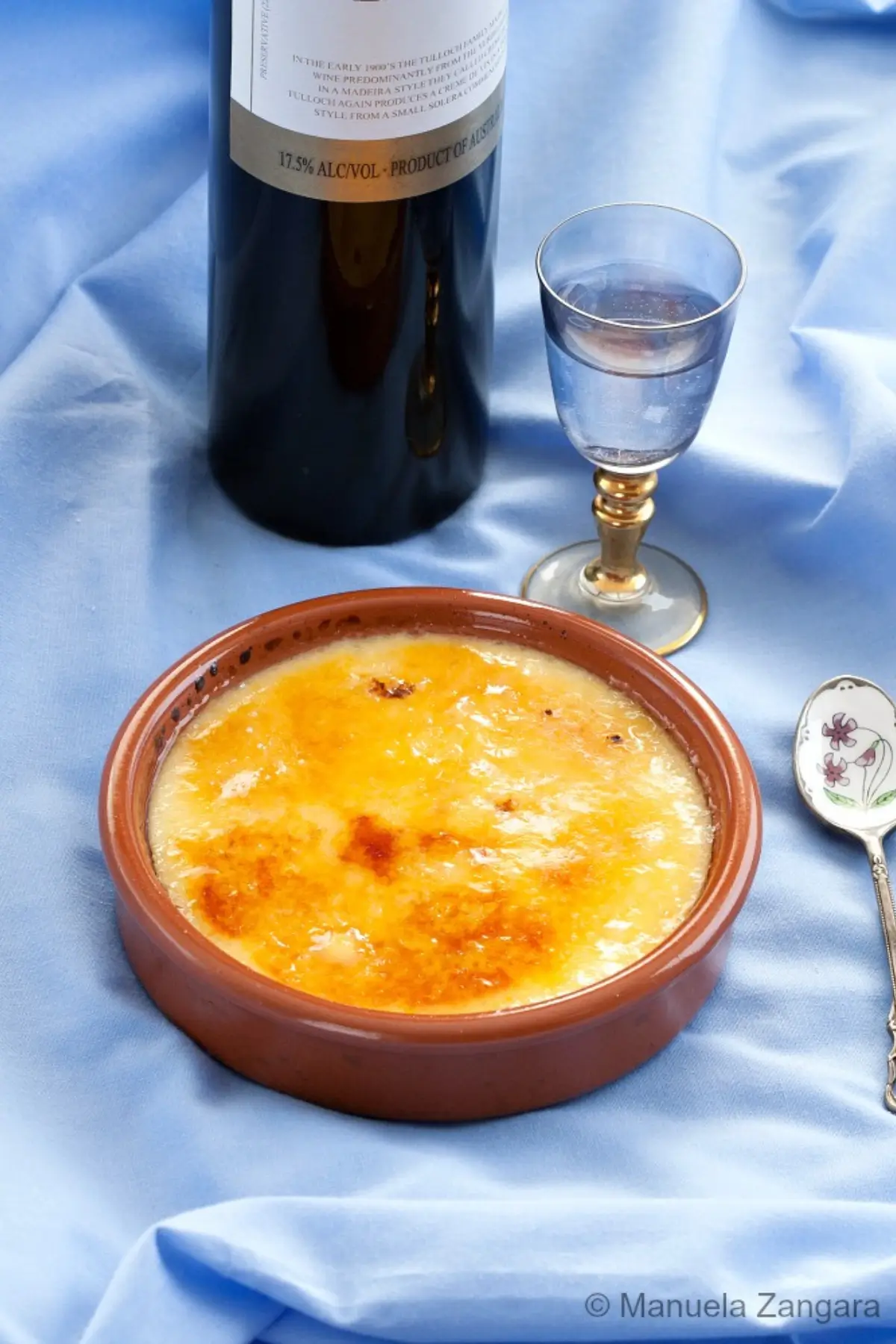 Crema catalana with evenly brûléed sugar crust.