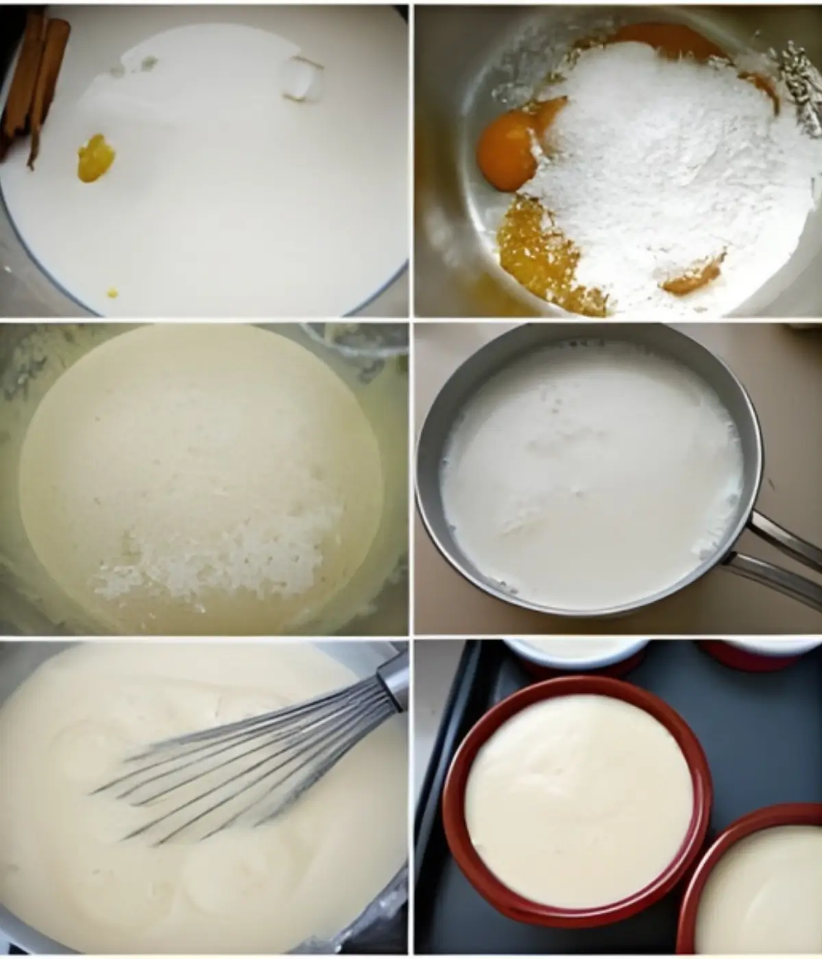 Preparing crema catalana custard from milk infusion to thickened cream.