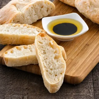 Homemade No-Knead Ciabatta Bread with a crisp crust and soft airy crumb.