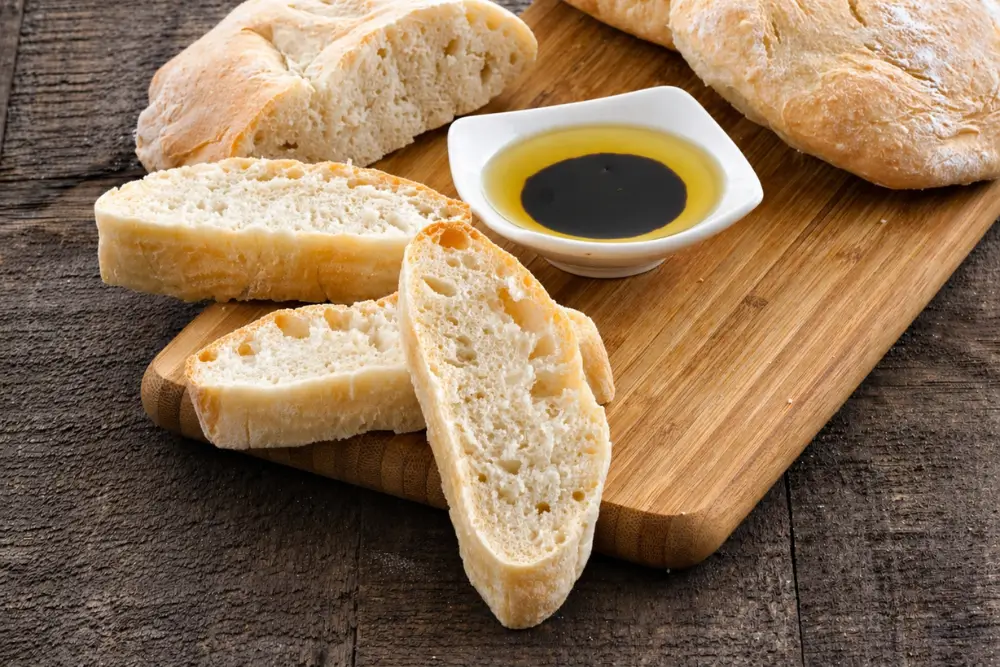 Homemade No-Knead Ciabatta Bread with a crisp crust and soft airy crumb.