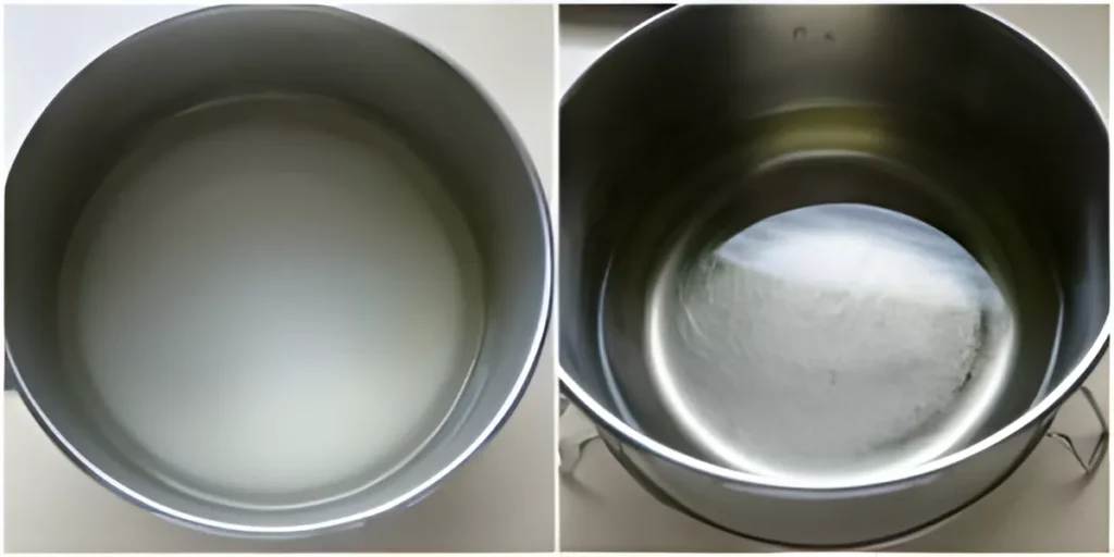 Straining passion fruit pulp with a spoon to extract juice for DIY passion fruit liqueur.