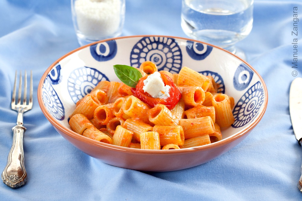 Pasta with Bell Pepper and Gorgonzola Cream