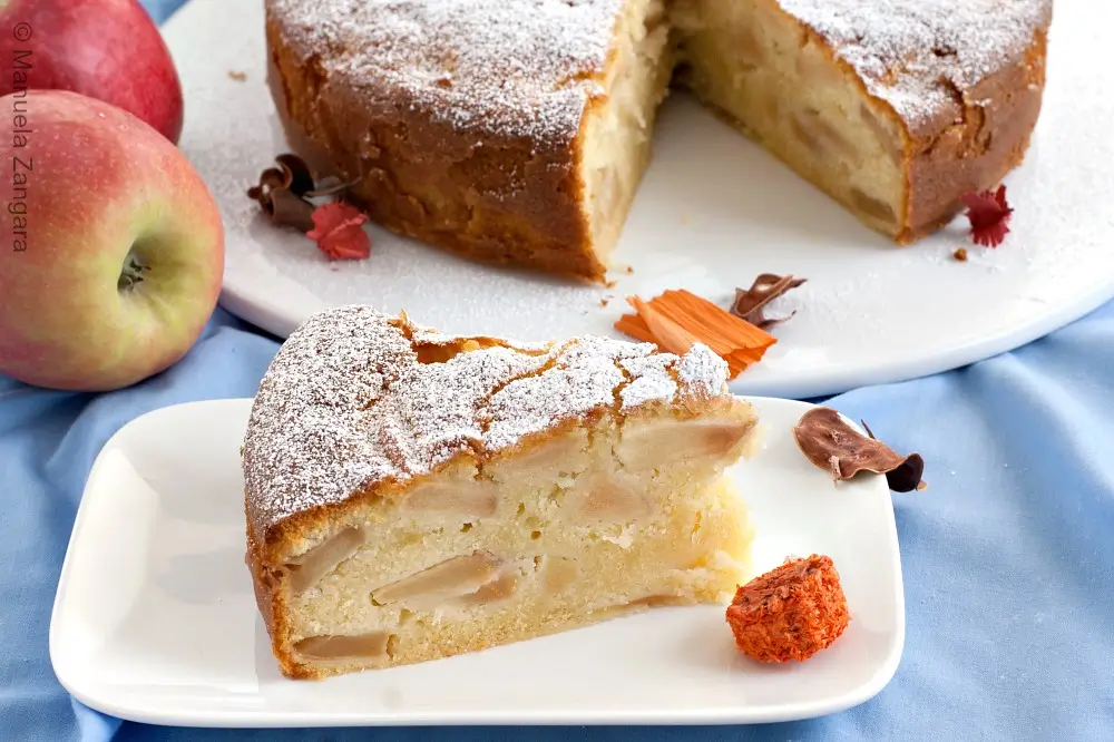 Torta di Mele della Nonna, a classic Italian apple cake with visible apple pieces and a soft crumb.