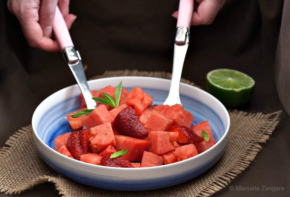 Watermelon and Strawberry Salad