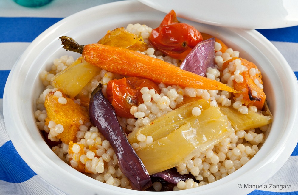 Warm Maftoul Salad with Roasted Vegetables