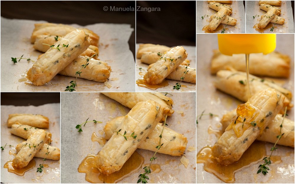 Baked Goats Cheese Rolls with Honey and Thyme